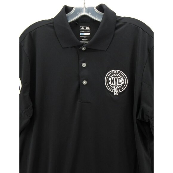 NBA All Star Game Polo Shirt Medium Adidas 2015 NYC Puremotion CoolMax Golf - Picture 2 of 12